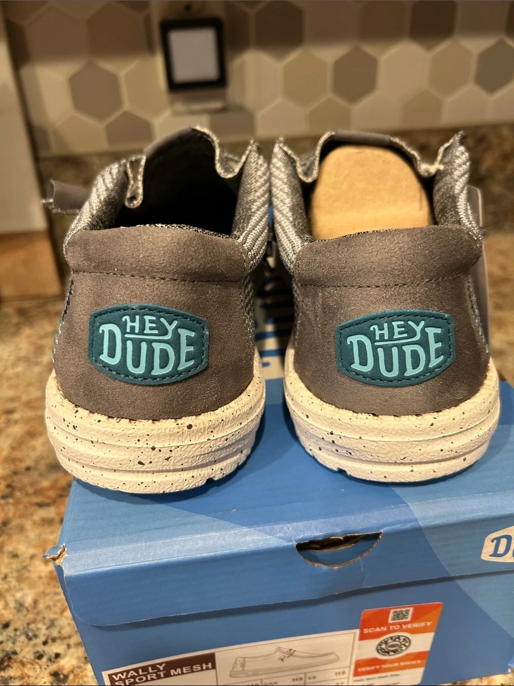 *New* Hey Dude Wally Sport Mesh Grey Sz 9 Slip On